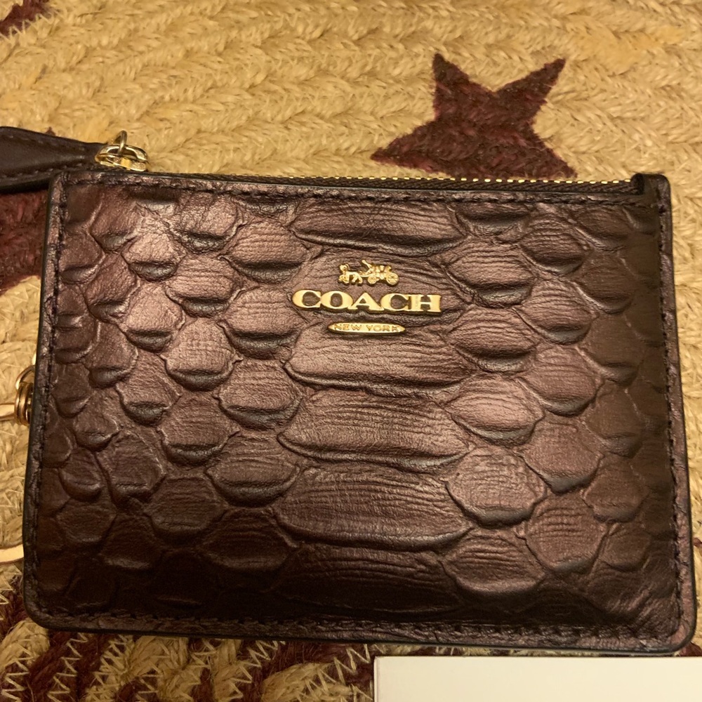 Coach Python Card Case with Key ring.. EUC W/Tags